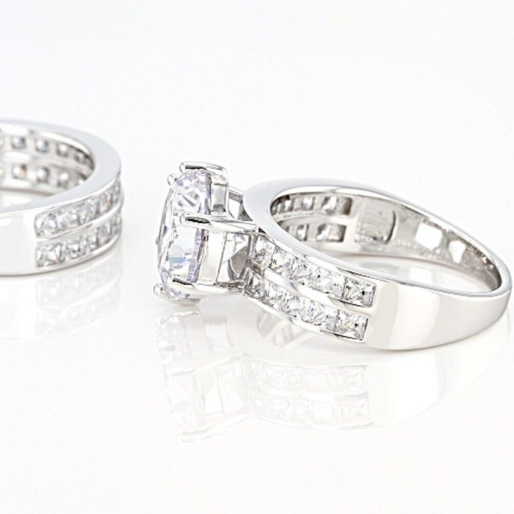 Bella Luce 9.25ctw Rhodium Over .925 Sterling Silver Ring With Band Size 8 EUC - Picture 3 of 9